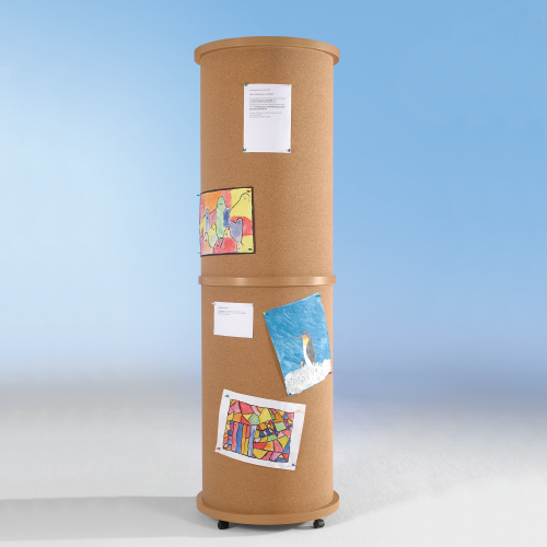 Mobile Litfaßsäule aus hochwertigem Naturkork, Serie KLS Durchmesser: 60 cm, in 2 Höhen lieferbar