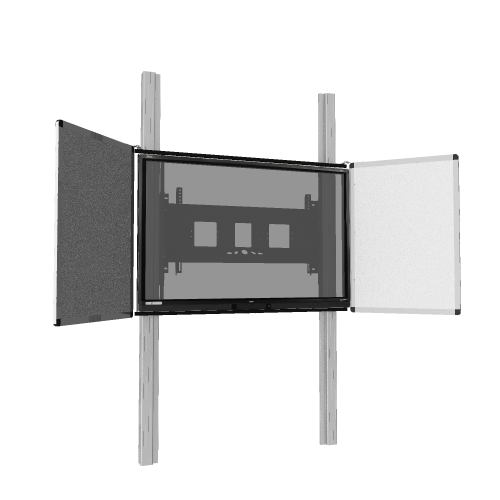 Wandmontiertes 2 Säulen Pylonensystem für Monitore von 65-86"