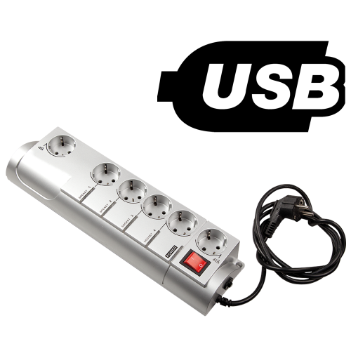Programmierbare Steckdosenleiste mit USB-Schnittstelle