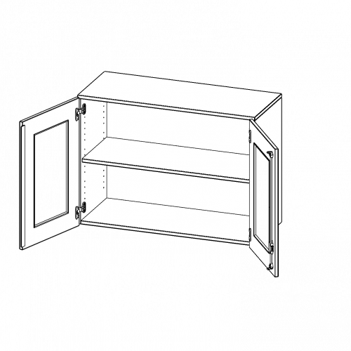 Aufsatzschrank, 2 Ordnerhöhen - Serie evo180 Breite 100 cm, Gesamthöhe 72 cm, 2 Türen mit Glaseinsatz, abschließbar