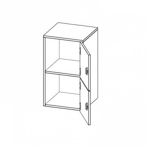 Schließfach - Aufsatzschrank, 2 Ordnerhöhen - Serie evo180 Breite 40,5 cm, Gesamthöhe 72 cm, 2 Türen