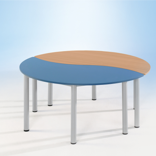 "SoooRounD" Basic II Halbrundwellentisch, fahrbar B/H/T: 160x72x80 cm