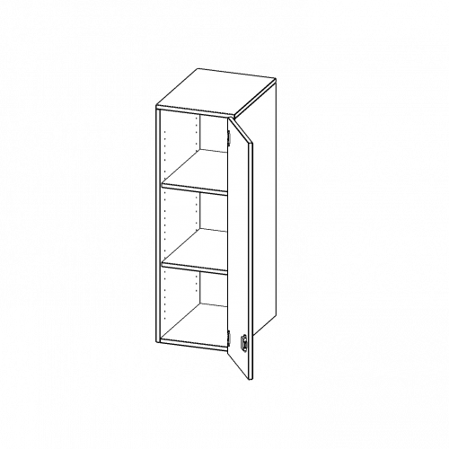 Aufsatzschrank für ErgoTray Serie, 3 Ordnerhöhe - Serie evo180 Gesamthöhe 108 cm, Breite 36,1 cm, 1 Tür