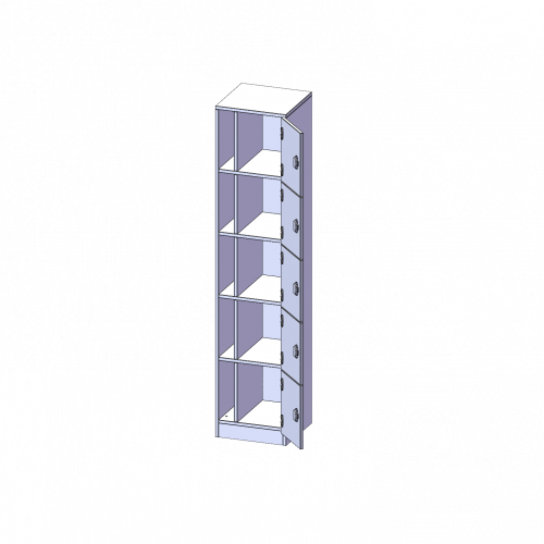 Schließfachschrank, 5 Ordnerhöhen - Serie evo180 Breite 40,5 cm, Gesamthöhe 190 cm, 5 Schließfächer, mit Postfach, mit Sockel (81 mm)