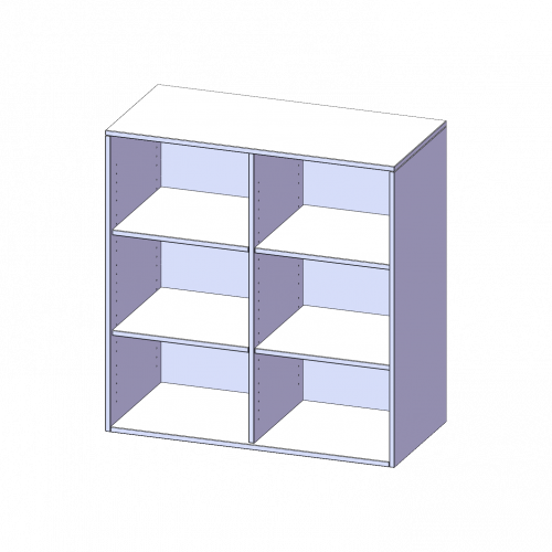 Aufsatzregal für ErgoTray Serie, 3 Ordnerhöhe - Serie evo180 Gesamthöhe 108 cm, Breite 104,5 cm, mit Mittelwand