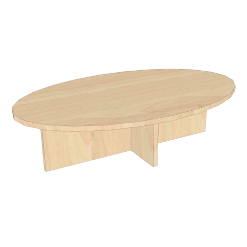 Knietisch oval mit Kreuzzarge B/H/T: ca.100x26x60 cm