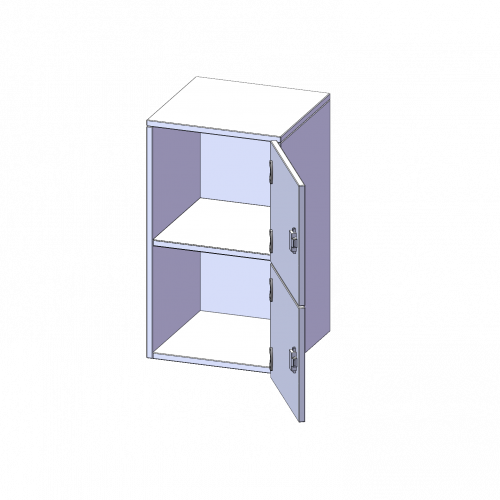 Schließfach - Aufsatzschrank, 2 Ordnerhöhen - Serie evo180 Breite 40,5 cm, Gesamthöhe 72 cm, 2 Türen