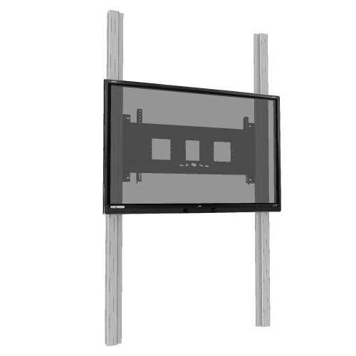 Wandmontiertes 2 Säulen Pylonensystem für Monitore von 65-86" elektrisch höhenverstellbar, 70 cm Hub