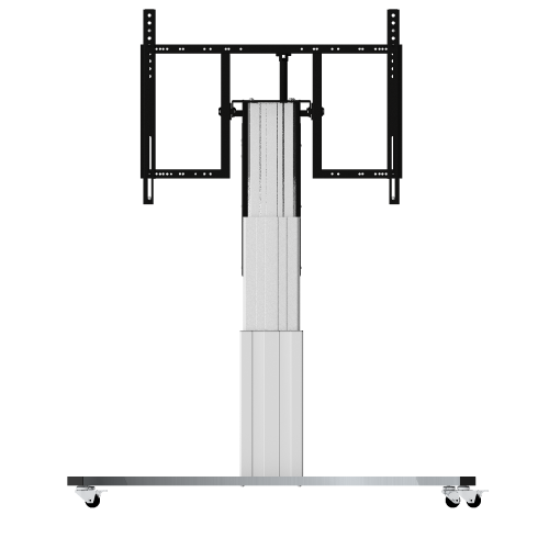Elektrisch höhenverstellbarer & neigbarer TV Rollwagen, mobiler Monitorständer, 70 cm Hub