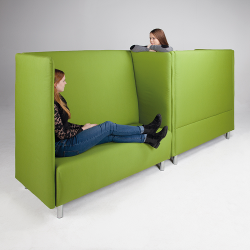 Akustiksofa 2-3 Sitzer, Bezug schwer entflammbar, 2er Set