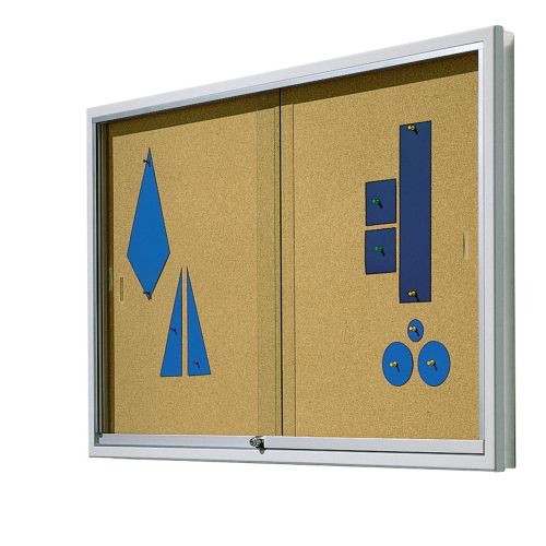Informationsvitrine V9 mit Naturkorkrückwand